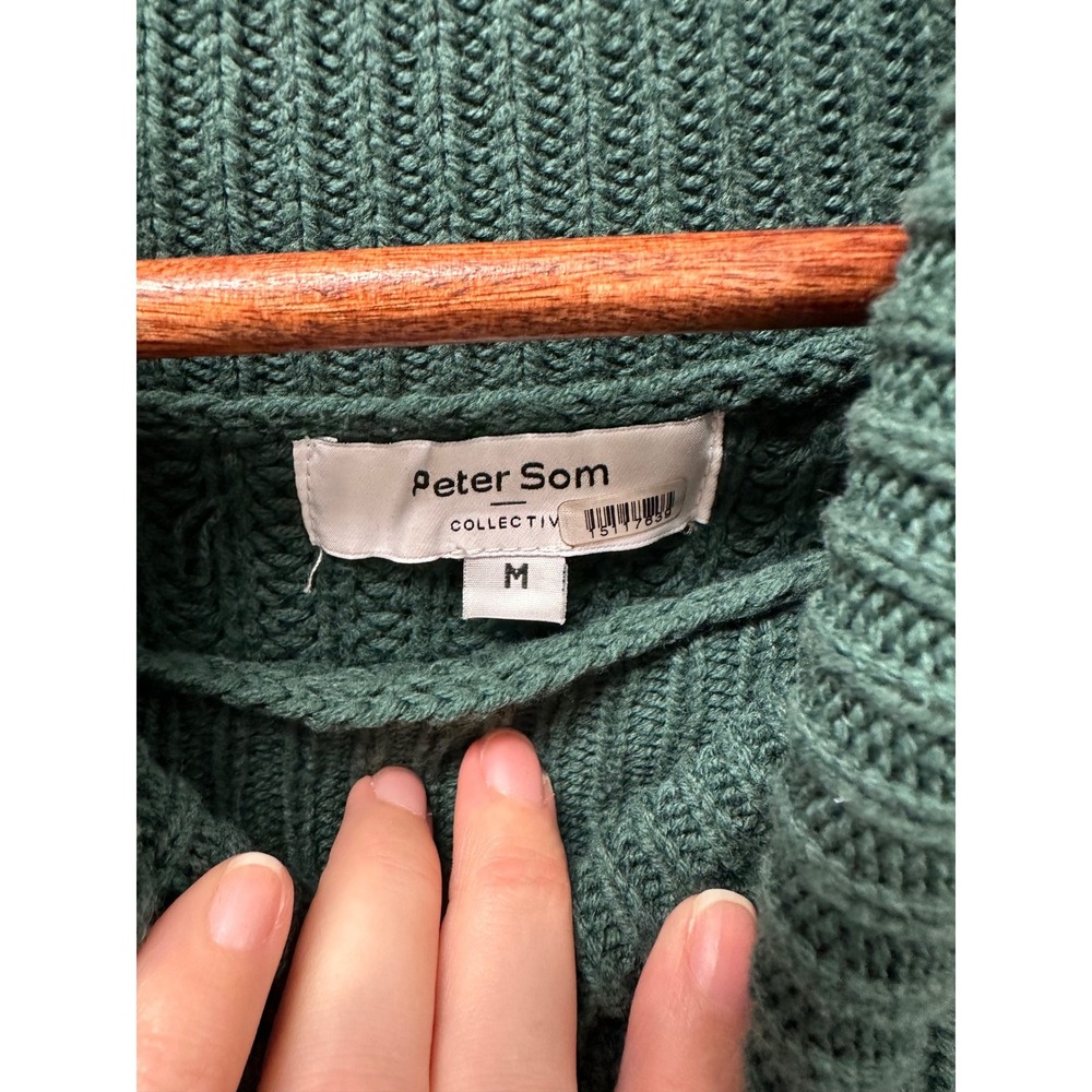 Peter Som‎ Asymmetric Cold Shoulder Sweater Green Size M - Picture 4 of 6
